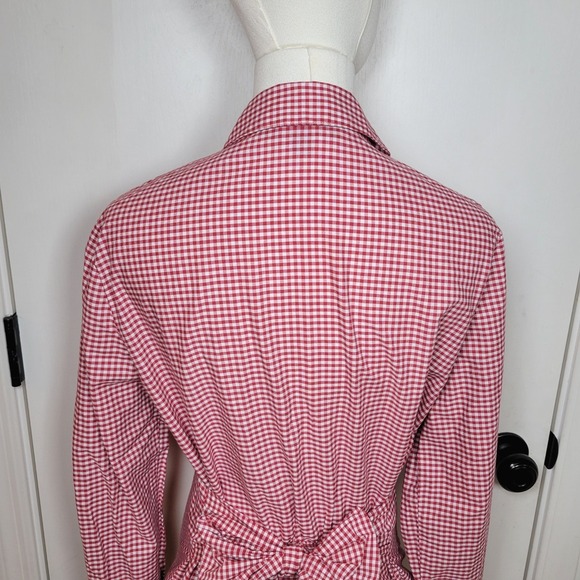 Tommy Hilfiger Red Plaid Embroidered Hem 100% Cotton Shirt Size Large - Picture 9 of 11
